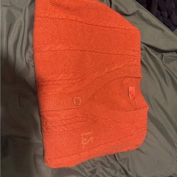 Taylor Swift LIFE OF A SHOWGIRL Orange Cable Knit Cardigan - Picture 3 of 4